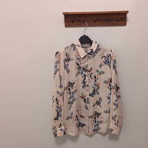 [H&M] Floral Pattern Cream Shirt
